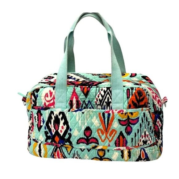 Vera Bradley Iconic Weekender Travel Bag In Quilted Cotton With Ikat Pattern‎ - Picture 1 of 6
